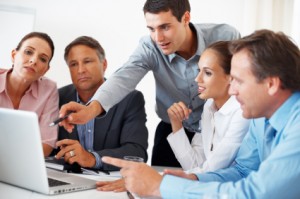 engaged group of employees